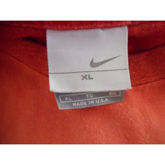 Nike Orange Custom Smiley Face Tee T-Shirt Short Sleeve cotton Unisex Sz XL - Picture 5 of 5